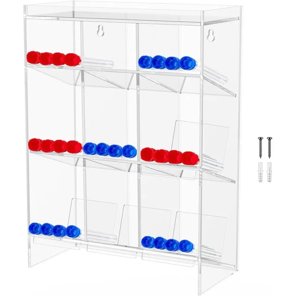 

Clear Acrylic Test Tube Rack 9-Grid Wall Mounted Pipe Rack, Suitable or LaboraTest Tubes, Home and Oice Storage Racks (16 x 12 x