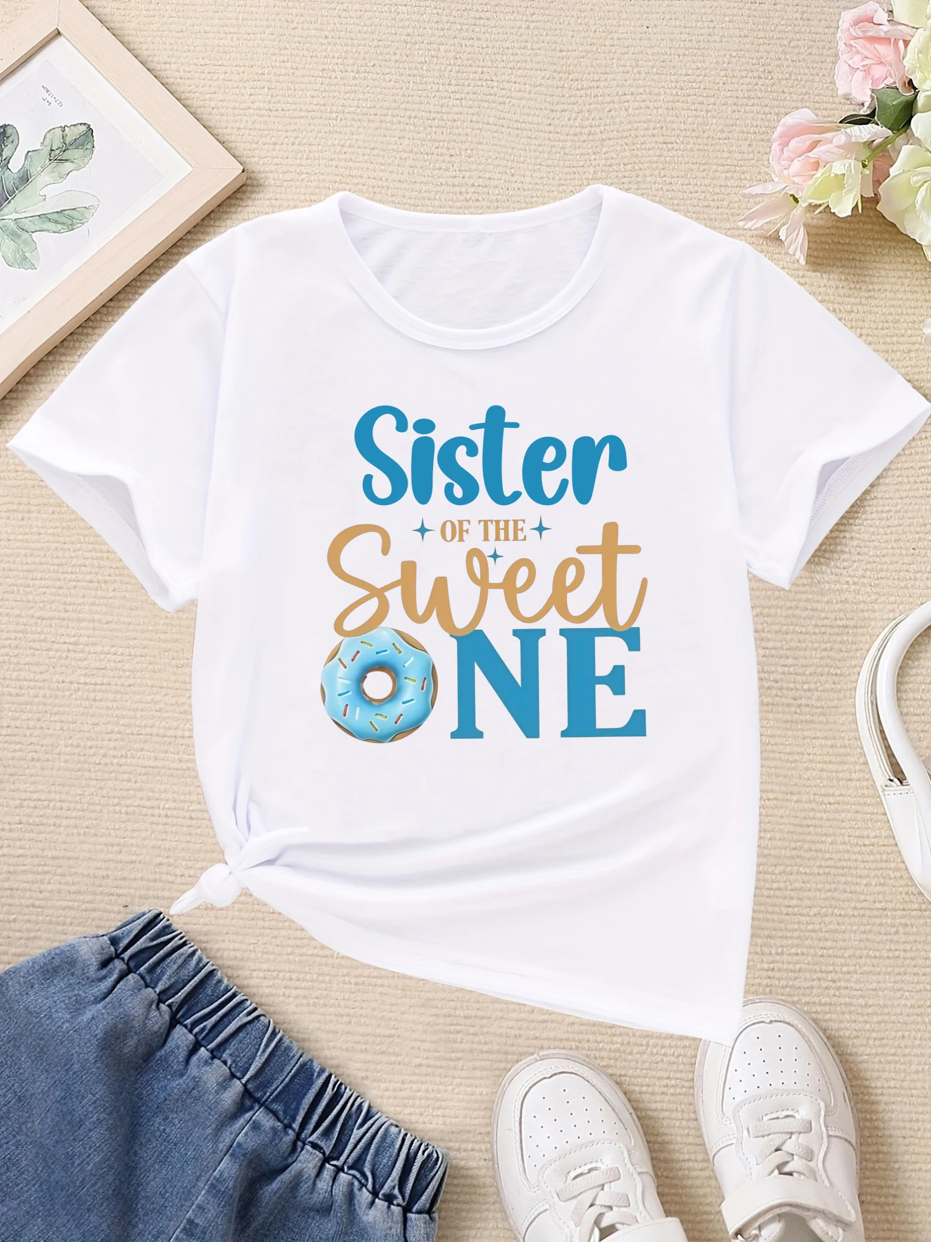 Sister/Cousin/Brother Of The Sweet One Donut Printed T Shirt Boys 1st Birthday Party T-Shirt Funny Kids Clothes