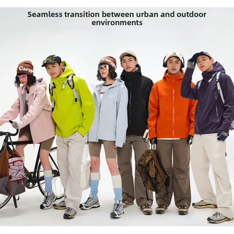 Terno de assalto feminino à prova de vento e à prova d'água para caminhadas ao ar livre, confortável, moderno para primavera e outono, jaqueta versátil para casal