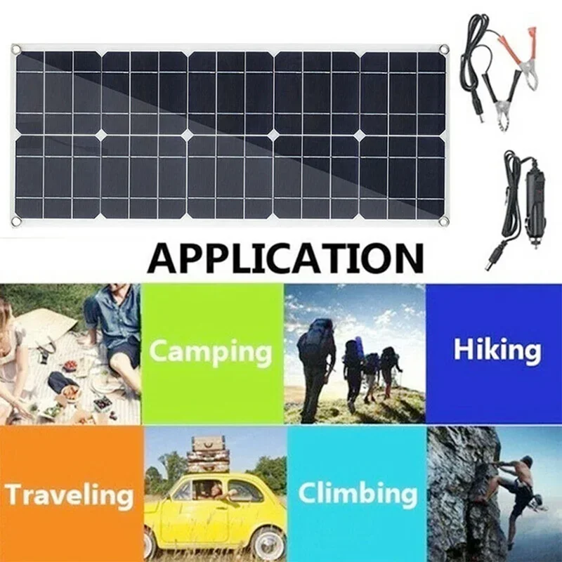 800W Portable Solar Panel 12V Waterproof Flexible Solar Panel Kit 100A Controller Home Camping RV Outdoor Battery Charger