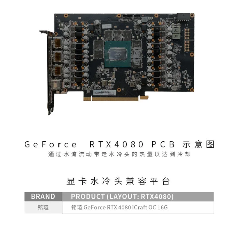 Bykski N-MX4080IC-X GPU Block for MAXSUN RTX 4080 ICraft OC 16G Graphics Video Card Water Cooling Radiator / Prevent Corrosion