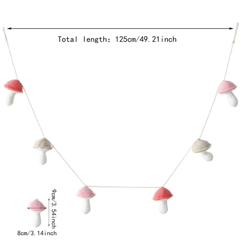 Pasgeboren fotografie rekwisieten gebreide paddestoel kwekerij hangende decors kraamcadeau D5QA