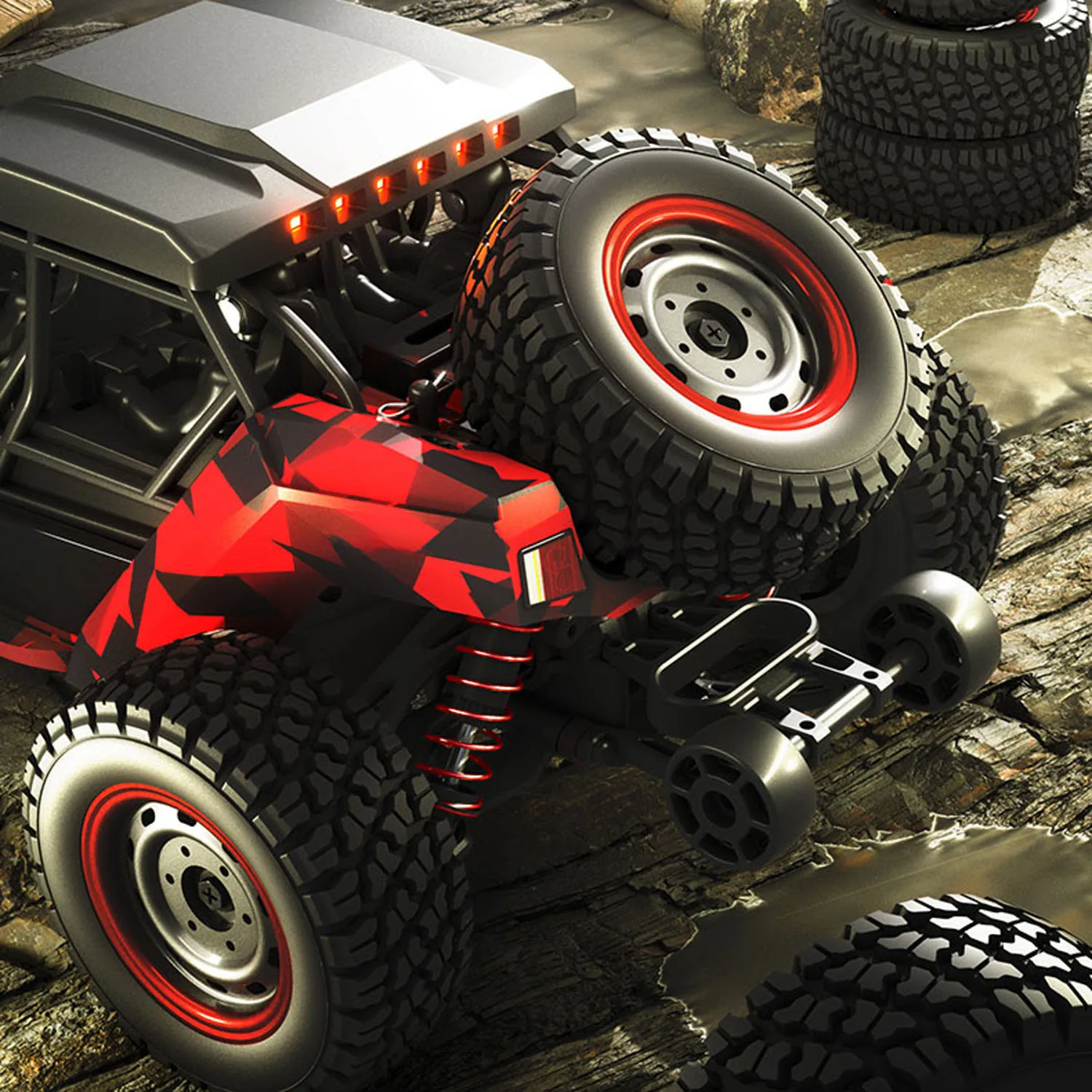 

US Sale SCY 16106 1/16 Remote Control Off-Road Car AWD RC Electric Desert Truck Light Charging Protection RC390 Motor 30A ESC