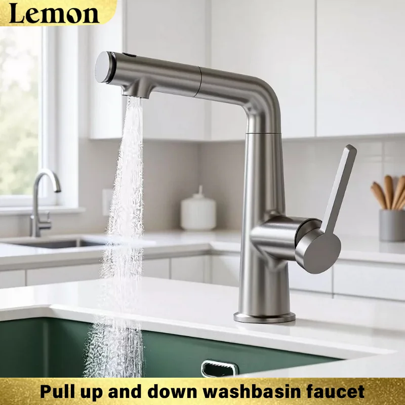 

Toilet basin faucet multifunctional hot and cold faucet bathroom cabinet basin retractable basin dragon