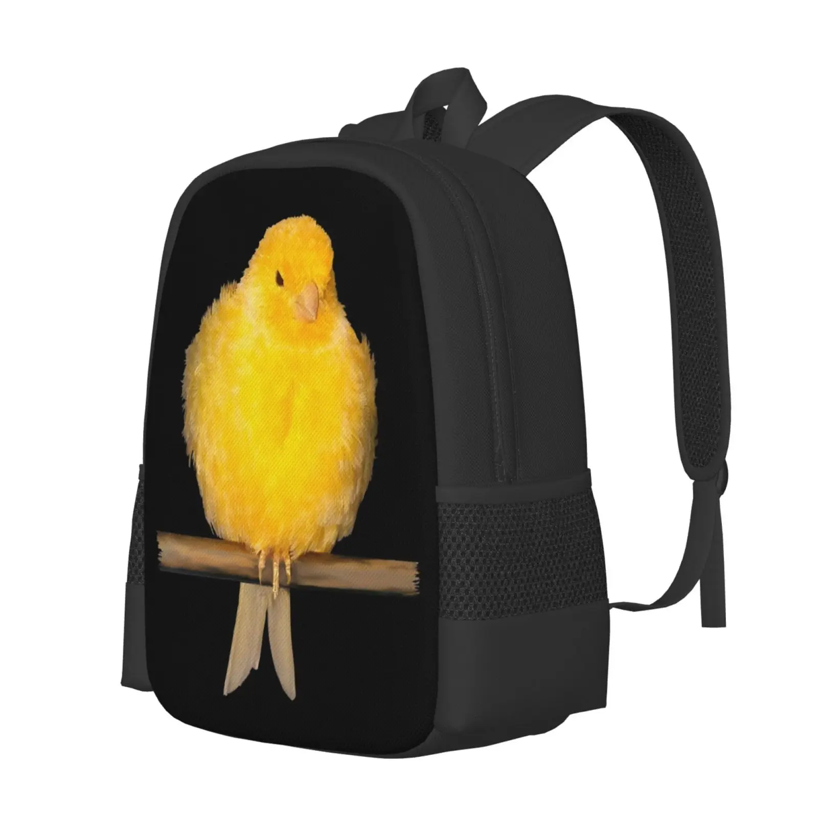 Cute Canary With Yellow Feathers Hot Sale Schoolbag Backpack Fashion Bags Yellow Canary Songbird Yellow Bird Yellow Feathers I