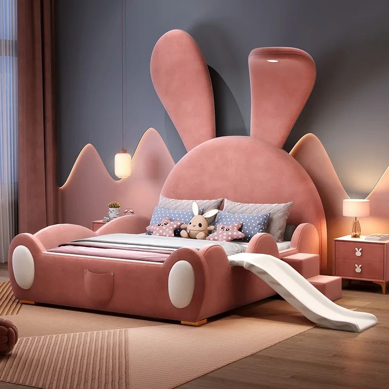 

Каркас королевского размера 120x200 см, полностью байковая двуспальная кровать, роскошная детская кровать для спальни, горка с ограждением, изголовье, деревянная мебель