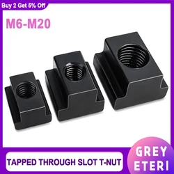 Tapped Through Slot T-Moer Grade 10.9 Zwart Oxide Afgewerkt Koolstofstaal Slot T-moer 1-20 stuks DIN508 M6 M8 M10 M12 M14 M16 M18 M20