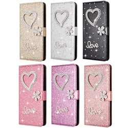 Luxury Flip Glitter Phone For Samsung Galaxy S25 S24 S23 S22 Ultra S21 S24 FE  A26 A36 A56  A34 A54 A52 A53  Leather  Cover
