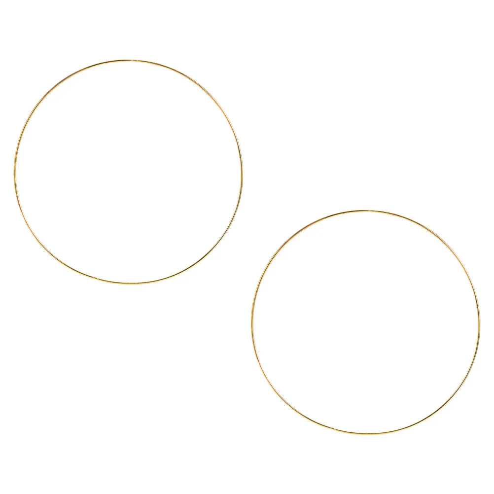 

2Pcs Iron Wreath Hoops Golden Round Rings for Home Office Decor Craft Ring Long Lasting Christmas Circle