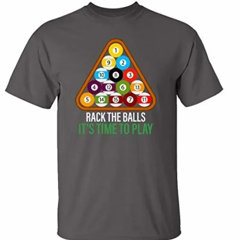 Billard Rack The Balles It's Temps pour Jeu Adulte Court Manche TShirtCharcoal
