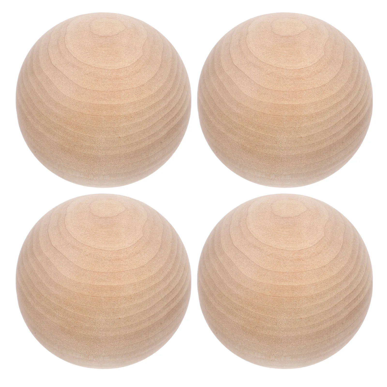 4Pcs Wooden Spheres Natural Finish Round Balls 3Inch Smooth Surface Unfinished Craft Orbs for DIY Painting Sketching