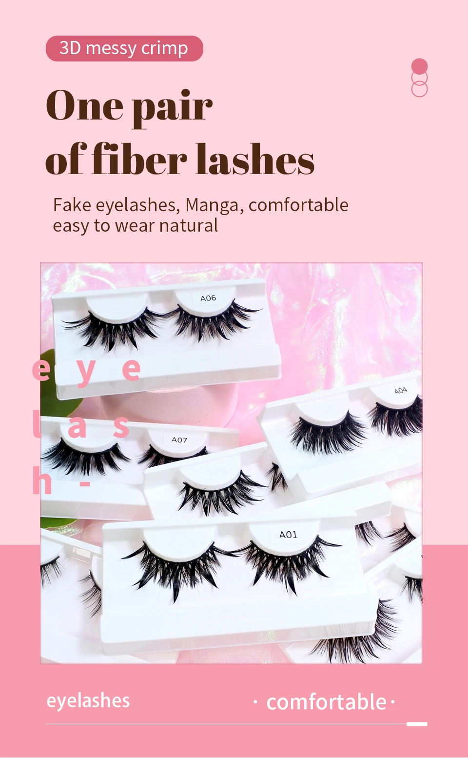 New Design Fashion False Eyelashes Cosplay Dramatic Spike Wet Lashes Makeup Manga Fake Eyelashes