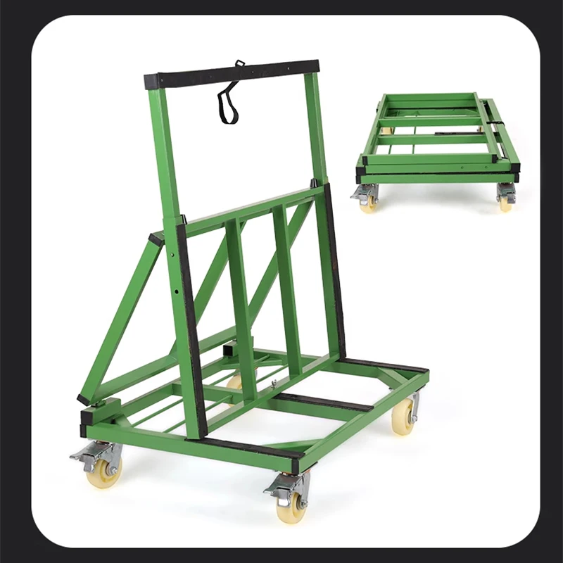 Foldable and Retractable Door  Window Large Glass Trolley Plate Handling Artifact Heavy-duty Silent Wheel Transfer Material Cart