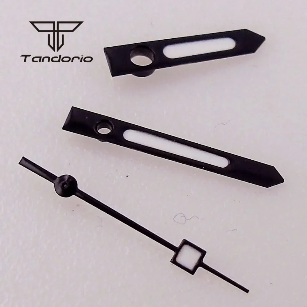 tandorio 28,5 mm mehrfarbiges Zifferblatt, steriles Zifferblatt, Zeiger-Set, grün leuchtende Zubehörteile, passend für NH35 NH36 ETA2824 PT5000 Autowerk 10