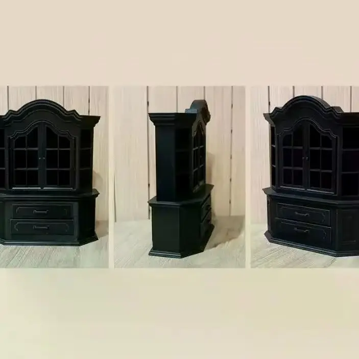 1Pcs DIY Miniature Plastic Bookcase Cabinet for Dollhouses Tiny House Bedroom Living Room Decor Craft Project