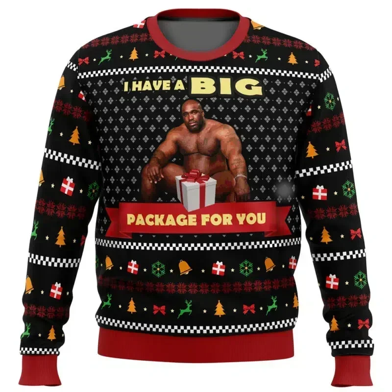 New Big Package Barry Wood Meme Ugly Christmas Sweater Spring Autumn Men\'s Pullover Top Fashion Couple Crew Neck Sweatshirt