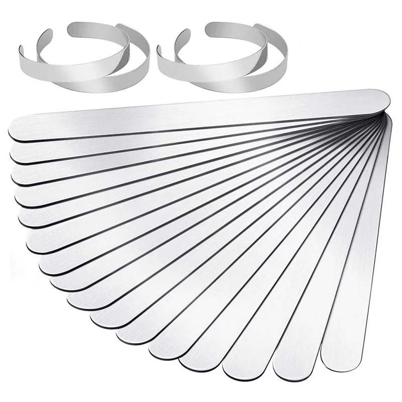 

20 Pieces Bracelet Blanks Stainless Steel Cuff Bangle Blanks Bracelet For DIY Jewelry Making Customizing Bangle