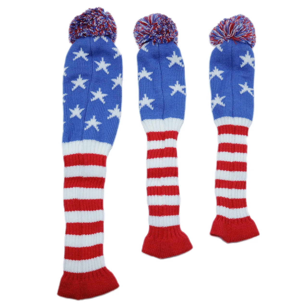 Golf Club Headcover Knitted Wood Head Cover 1 3 5 Fairway Woods Blue Star Pattern Golf Protective Sleeve