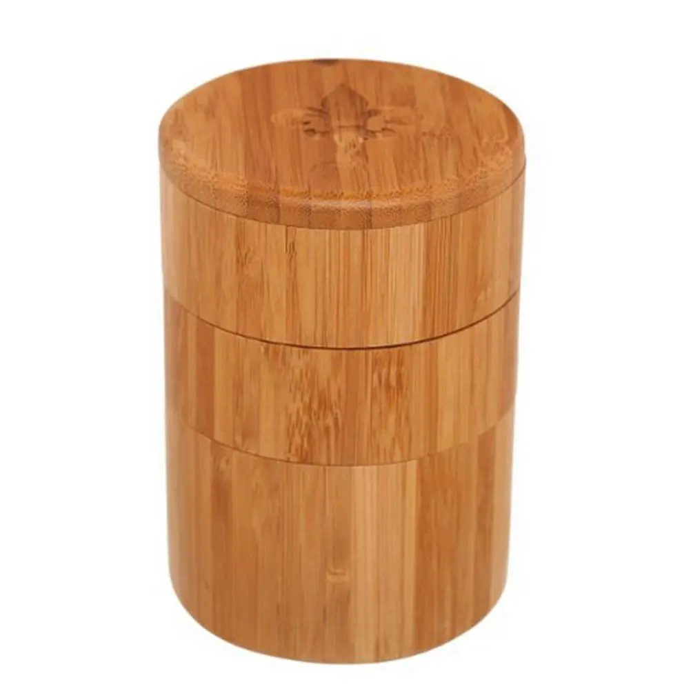 

1Set Bamboo Seasoning Storage Box Khaki Material Spice Jar Sealed Lid Kitchen Condiment Holder Organizer for Salt Pepper