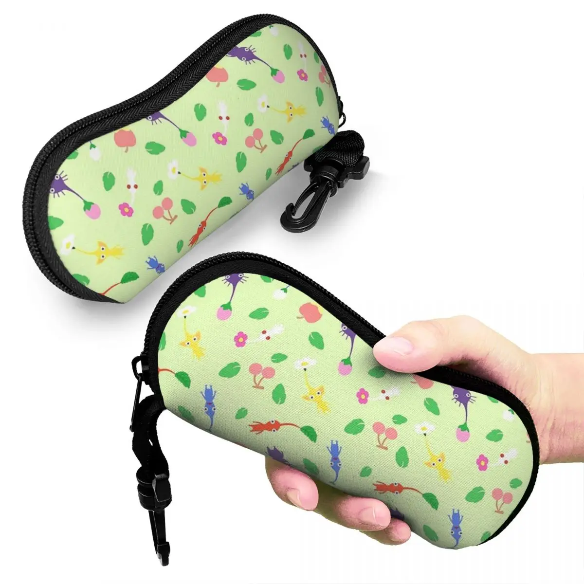 

Cute Pikmin Pattern Shell Glasses Case Portable Sunglasses Box Women Men Soft Eyeglass Bag Pouch