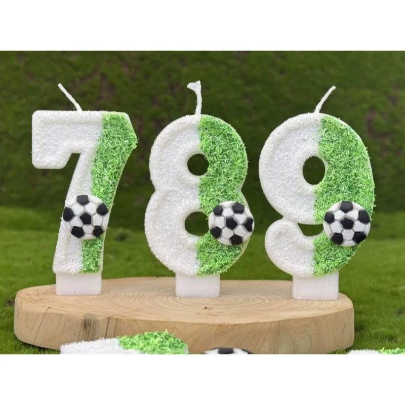 Baby Football 0-9 Digital Birthday Candles Free Combination Perfect for Birthday Parties High Quality Baking Cake Decor