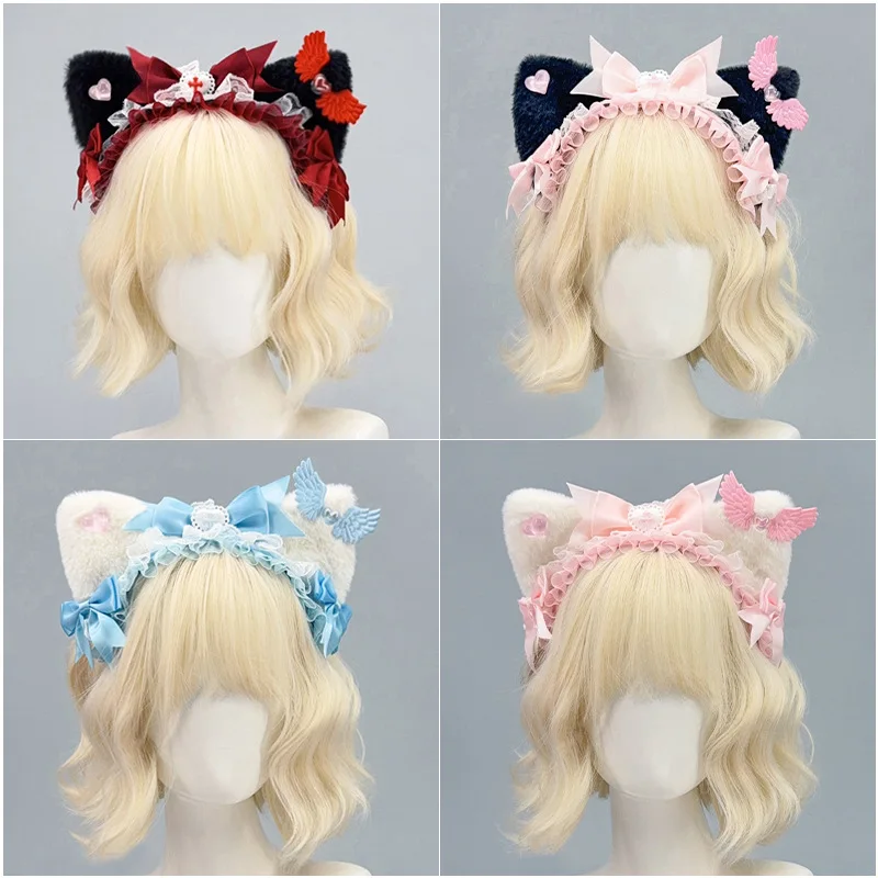 

Women's Hair Bands Subculture Dark Gothic KC Hair Wear Lolita Sweet Kawaii Cute Fashionable Bow Knot Anime Hair Accessories Girl