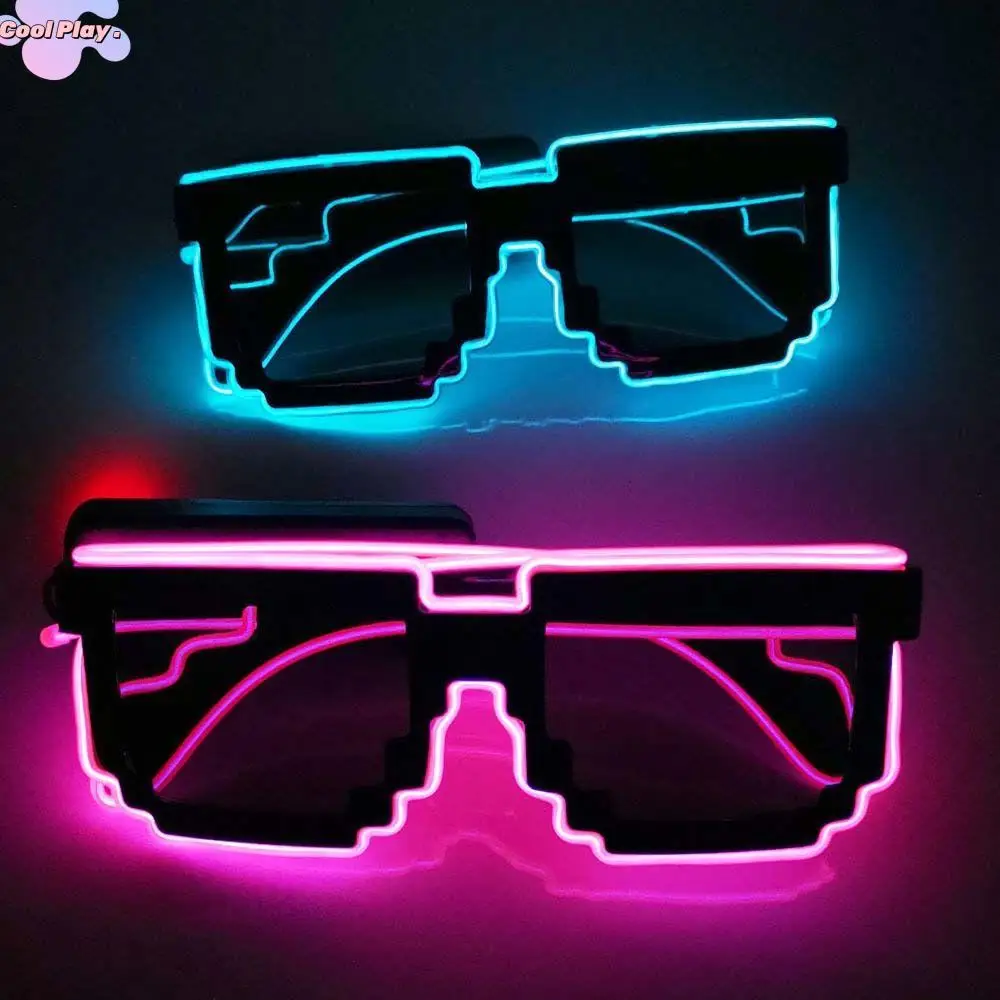 ฮาโลวีนแว่นตา Party Props คอสเพลย์ตกแต่งแว่นตากันแดดเรืองแสงโมเสคแว่นตา Led Light up แว่นตา LED Luminous แว่นตา