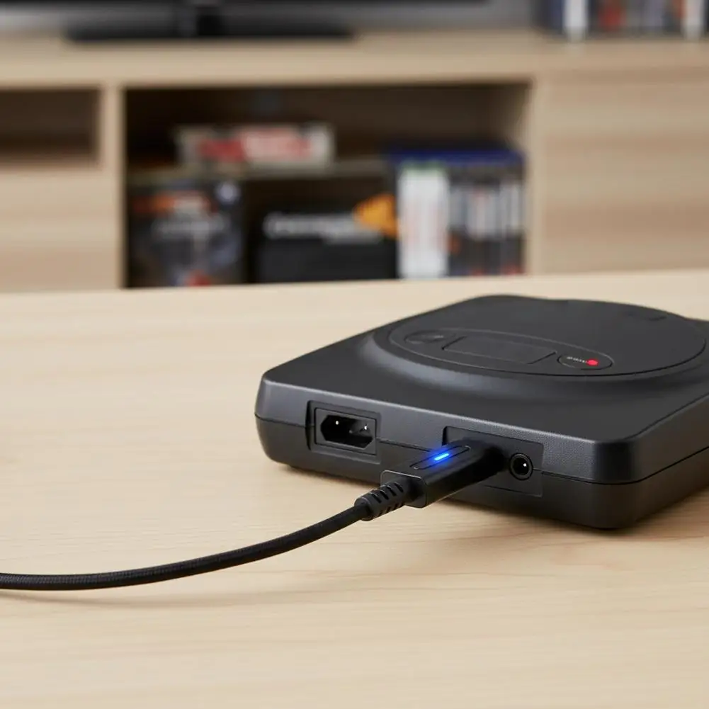 LED Type C Power Adapter for Sega Genesis 1 – USB C to Console Charging Cable, Retro Game Console Converter Cord Accessories