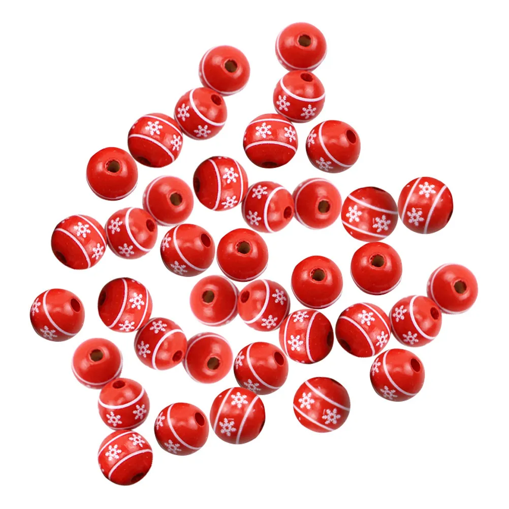 50Pcs Solid Wood Beads DIY Round Loose Beads Smooth Surface for Jewelry Making Bracelet Necklace Garland Crafts