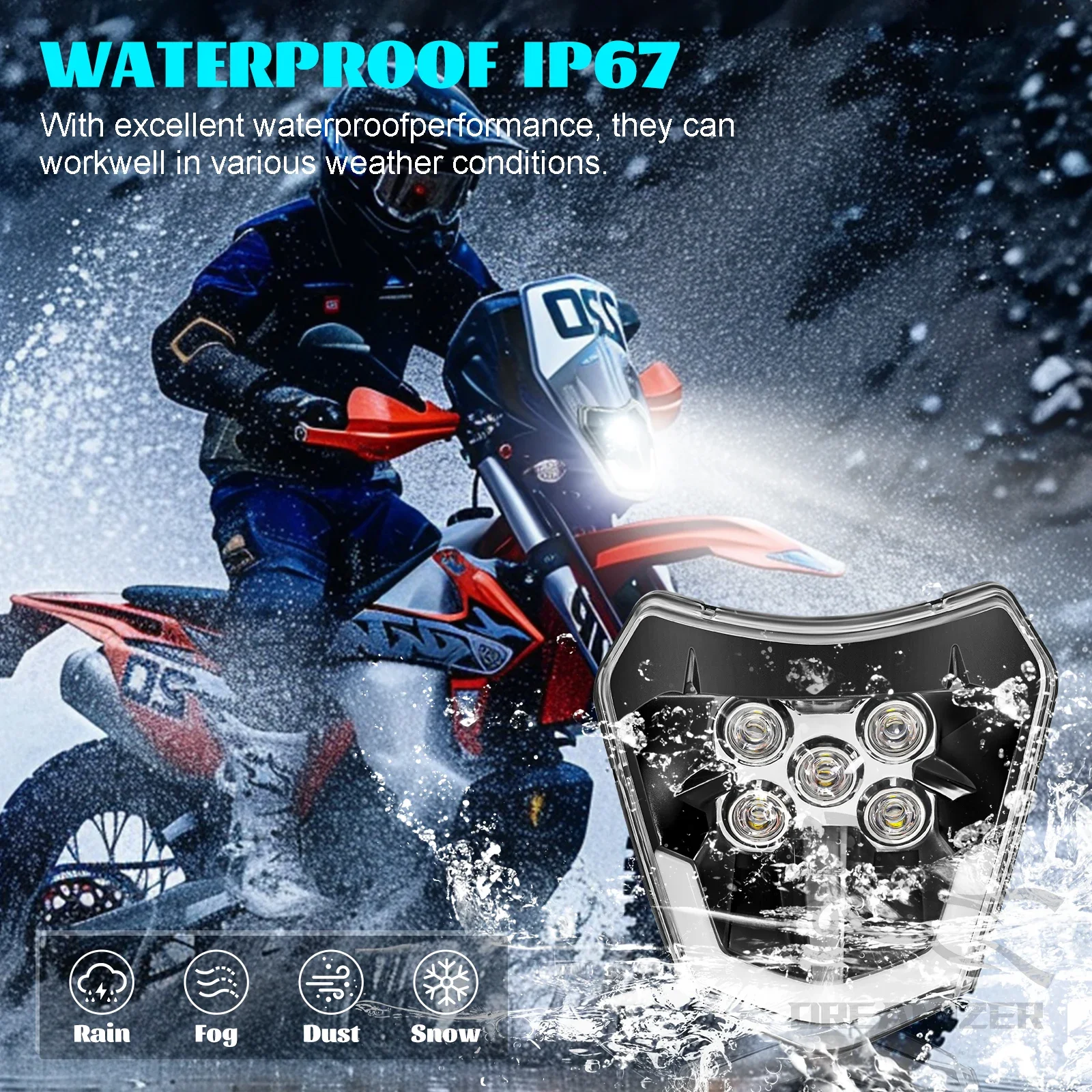 

Motorcycle Headlight LED Wick EXC XC SX XC-W 125 250 300 350 450 530 2018-2023 Dirt Bike Enduro Motocross Accessories