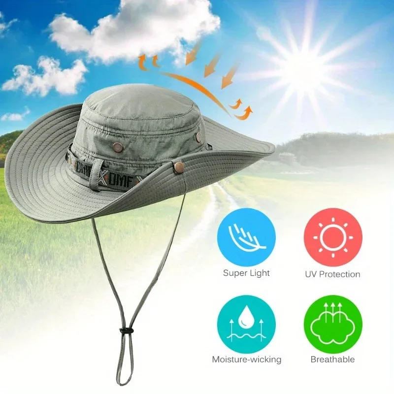 

Summer Fisherman Hat Man Women Wide Brim Hat Breathable Mesh Fishing Cap Beach Hats Sun Protector Cap Outdoors UV Protection Hat