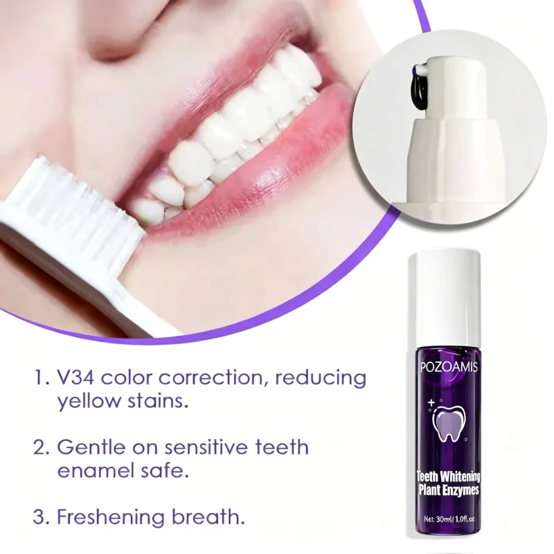 PURPLE Teeth Whitening Gel-Natural Whitening , Fresh Breath Daily ToothpasteDeep Cleaning for Men & Women