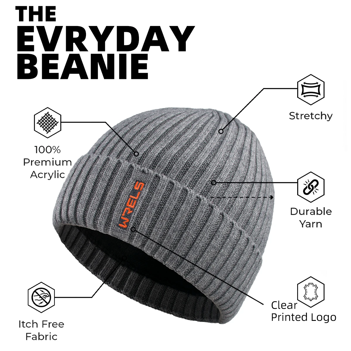 WRELS Winter Warm Hat Knitted Velvet Thickened Pullover Hat Velvet Thickened Pullover Hat Windproof Winter Camping Climbing Cap image 3