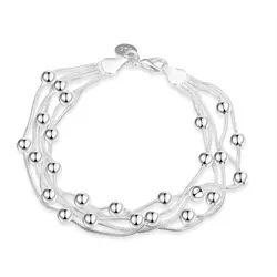 Charm 925 Sterling Silver 8 Inches Snake Necklace Bead Necklace Bracelet For Women Fashion Party Wedding Jewelry Accessories