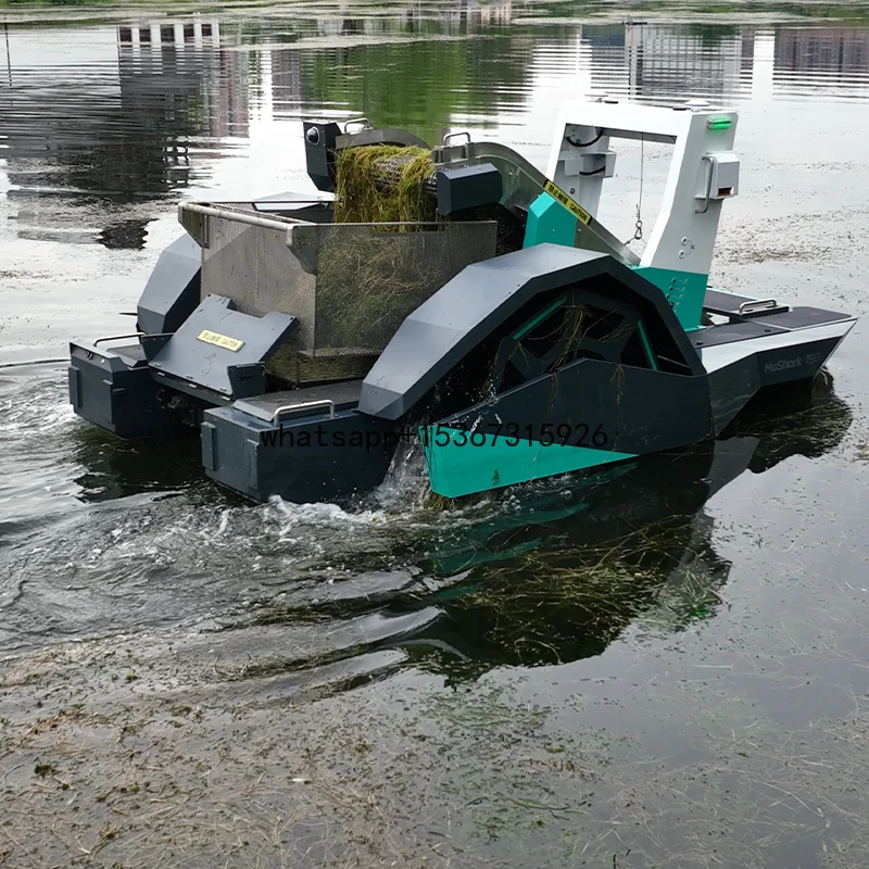 Urban River Lake Pond Cleanup Boats Unmanned Ship Automatic Cleaning Machine Mowing Vehicle Data Monitoring Inspection