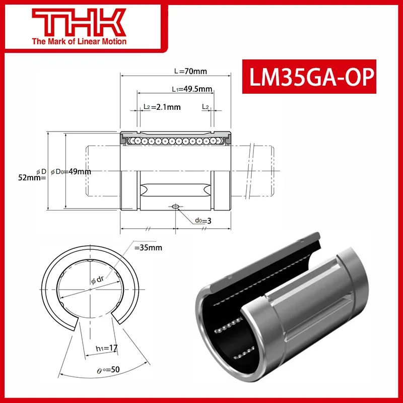 Original New THK linear bushing LM LM35GA-OP LM35GAOP linear bearing