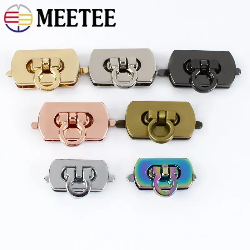 2/5 Stück 25 x 13 mm/30 x 17 mm Metall-Taschenschlösser, Schnallen, abnehmbarer Drehverschluss für Lederhandwerk, Geldbörse, Schnalle, Hardware-Zubehör