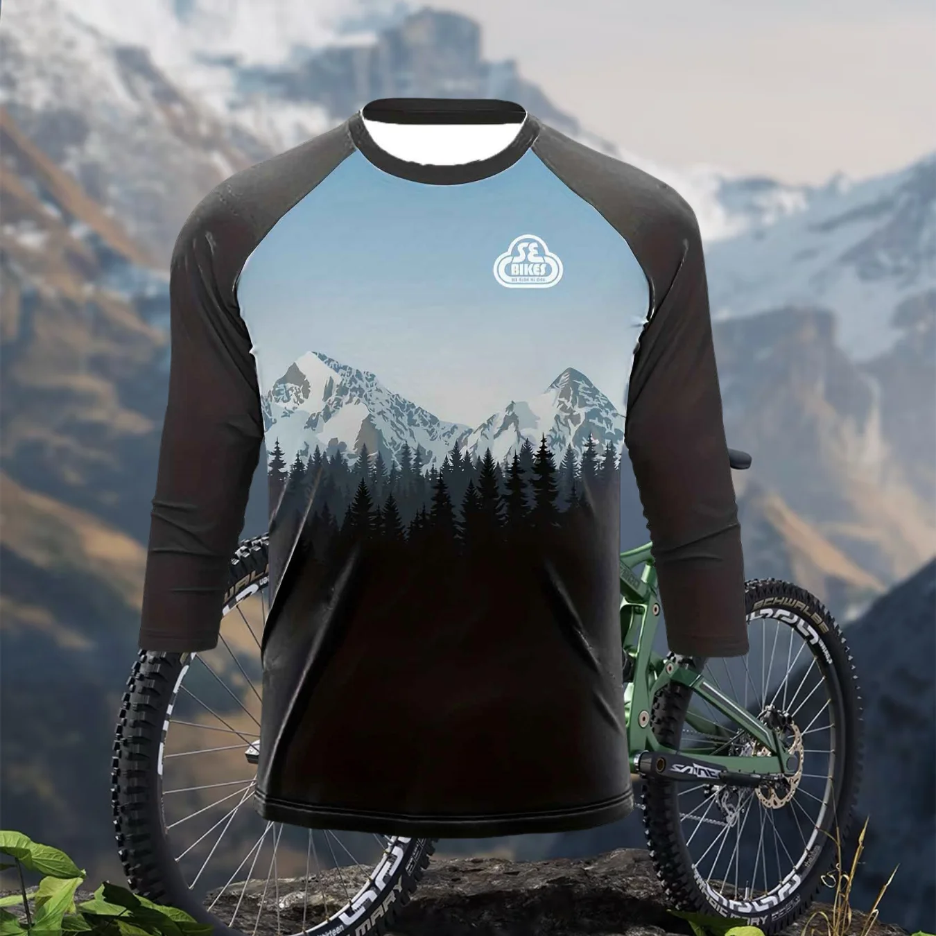

2025 Spring and Autumn Men's Adult Cycling Sports Sweat-absorbing Quick-drying Long Sleeve Daily Casual Sunscreen Clothing