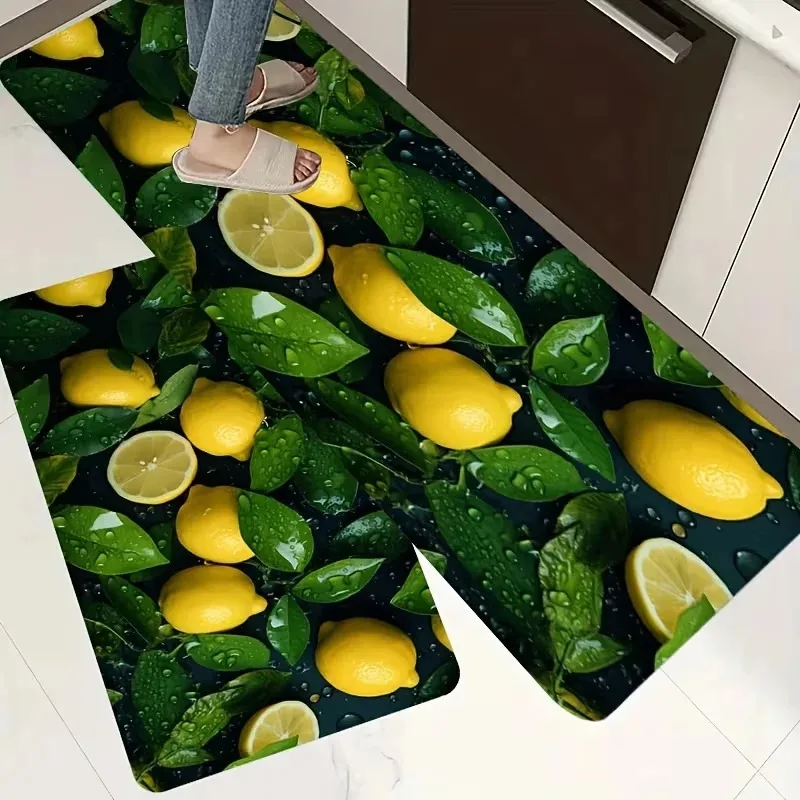 Non-Slip Kitchen Mat Lemon & Lime Floor Mat Machine Washable Laundry Kitchen Rug Floor Laundry Room Mat Lemon Mat
