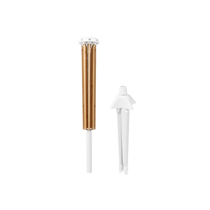 Folding bamboo cloth drying rod floor-to-ceiling drying rack tripod wooden laundry rack