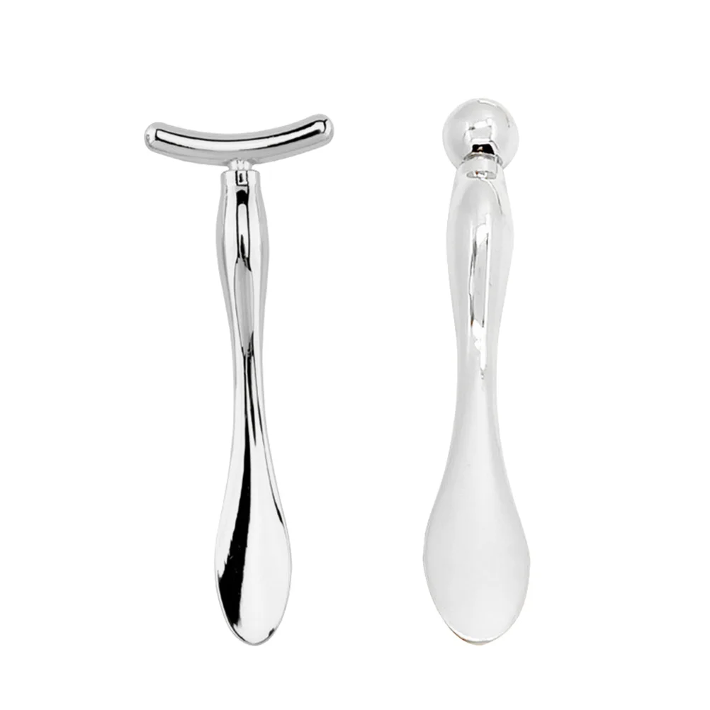 2pcs Eye Spoon Zinc Alloy Mini Facial Spatula For Skin Care Beauty Metal Makeup Spatula Tools Face Mask Scoop Stick