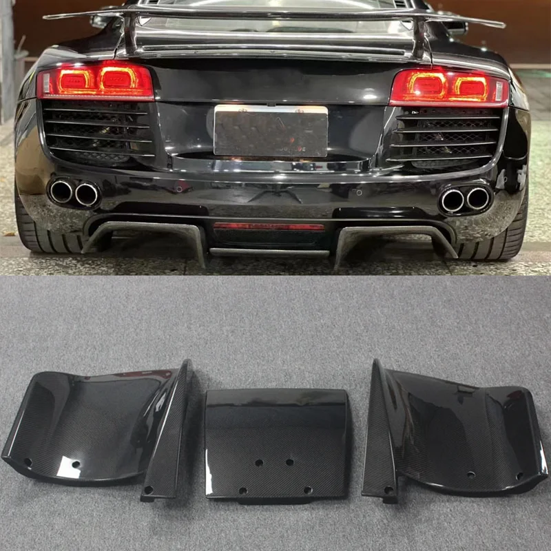 R8 Carbon Fiber Splitter Rear Lip Diffuser Fits For  R8 V8 V10 Gen 1 2008-2015