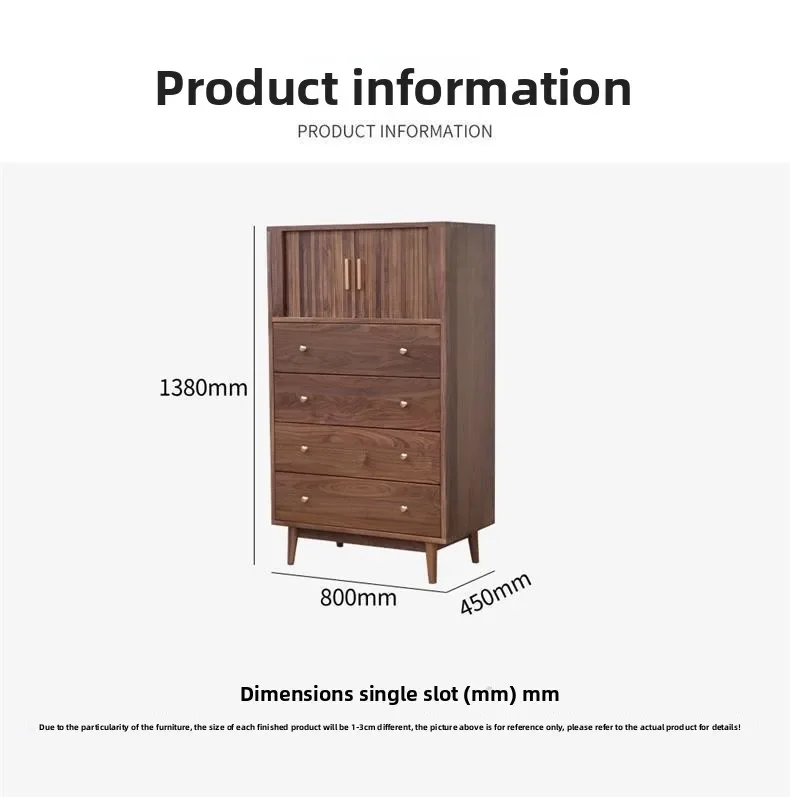 Скандинавский сундук из массива черного ореха, простой современный шкаф с четырьмя сундуками из вишневого дерева, боковой шкаф для спальни,