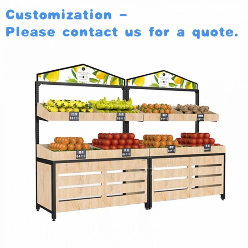 custom.2021 New Steel Wood Fruits and Vegetables Shelf Display Fruit Shop Multi-functional Fruit Rack Vegetable Shelf
