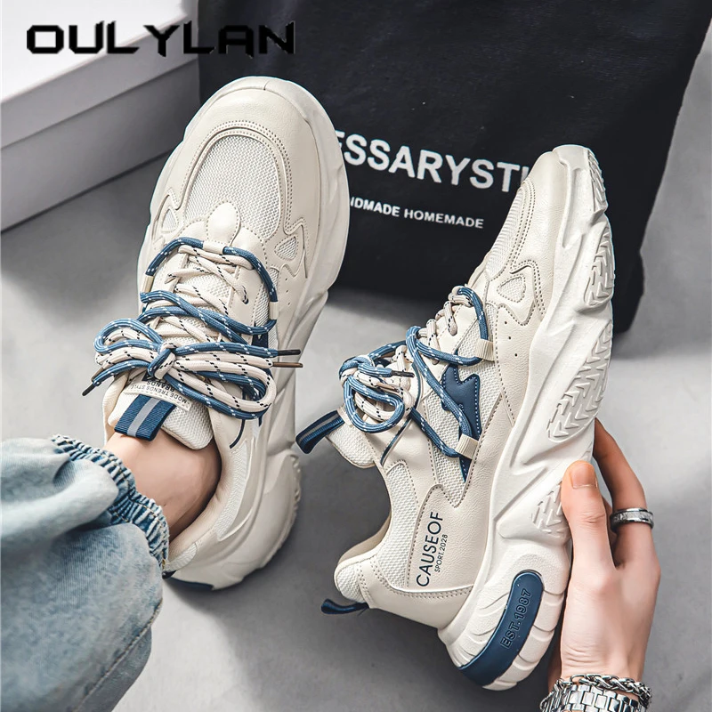 2024 New Fashion Men Casual Sports Shoes Trendy Shoes Men's Sneakers Male Breathable Platform Tennis Shoes Running Outdoor Shoes