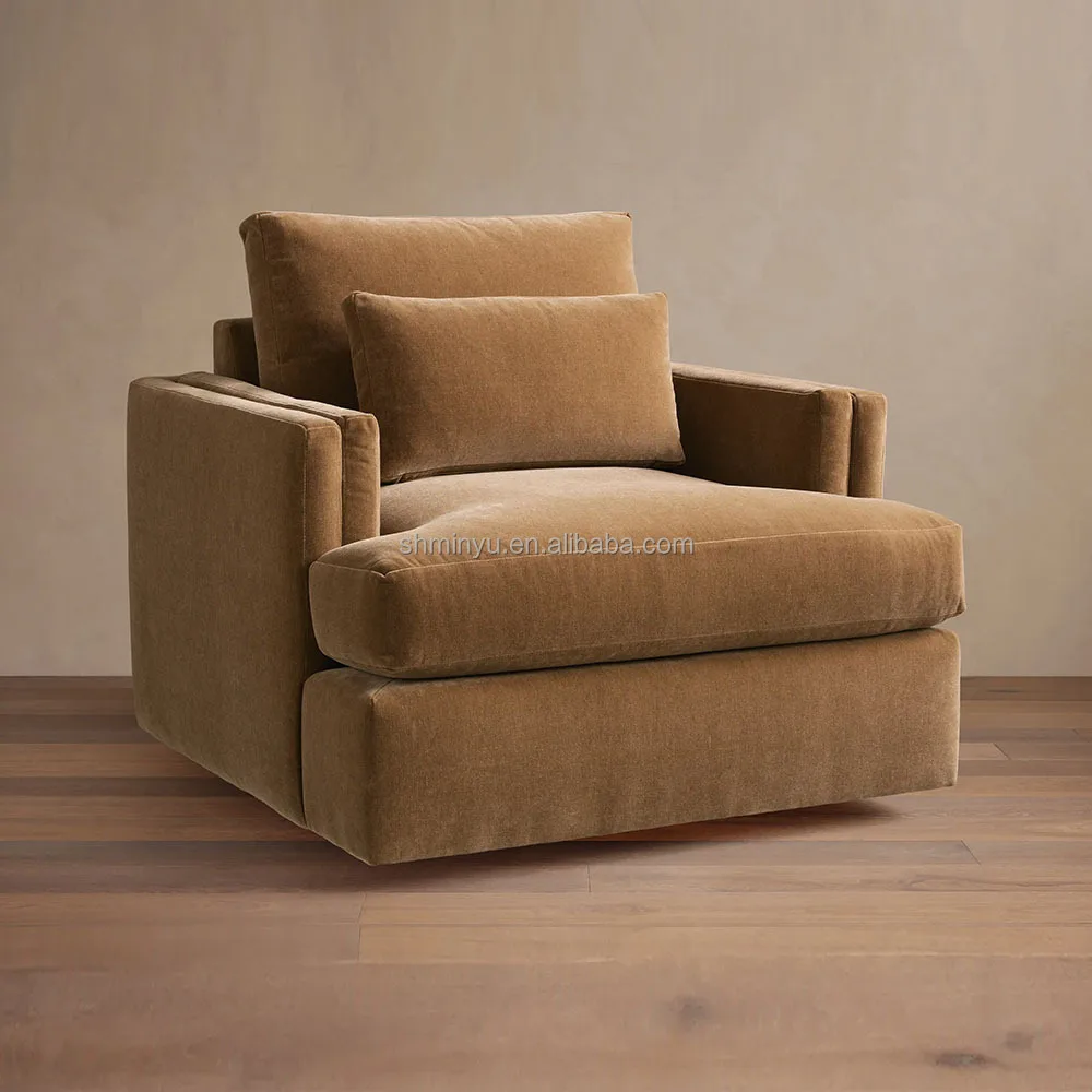Modern Designer Easy-clean Performance Fabric Accent Sofa Extendable Swivel Shelter Arm For Living Room Or Hotel Furniture Sets
