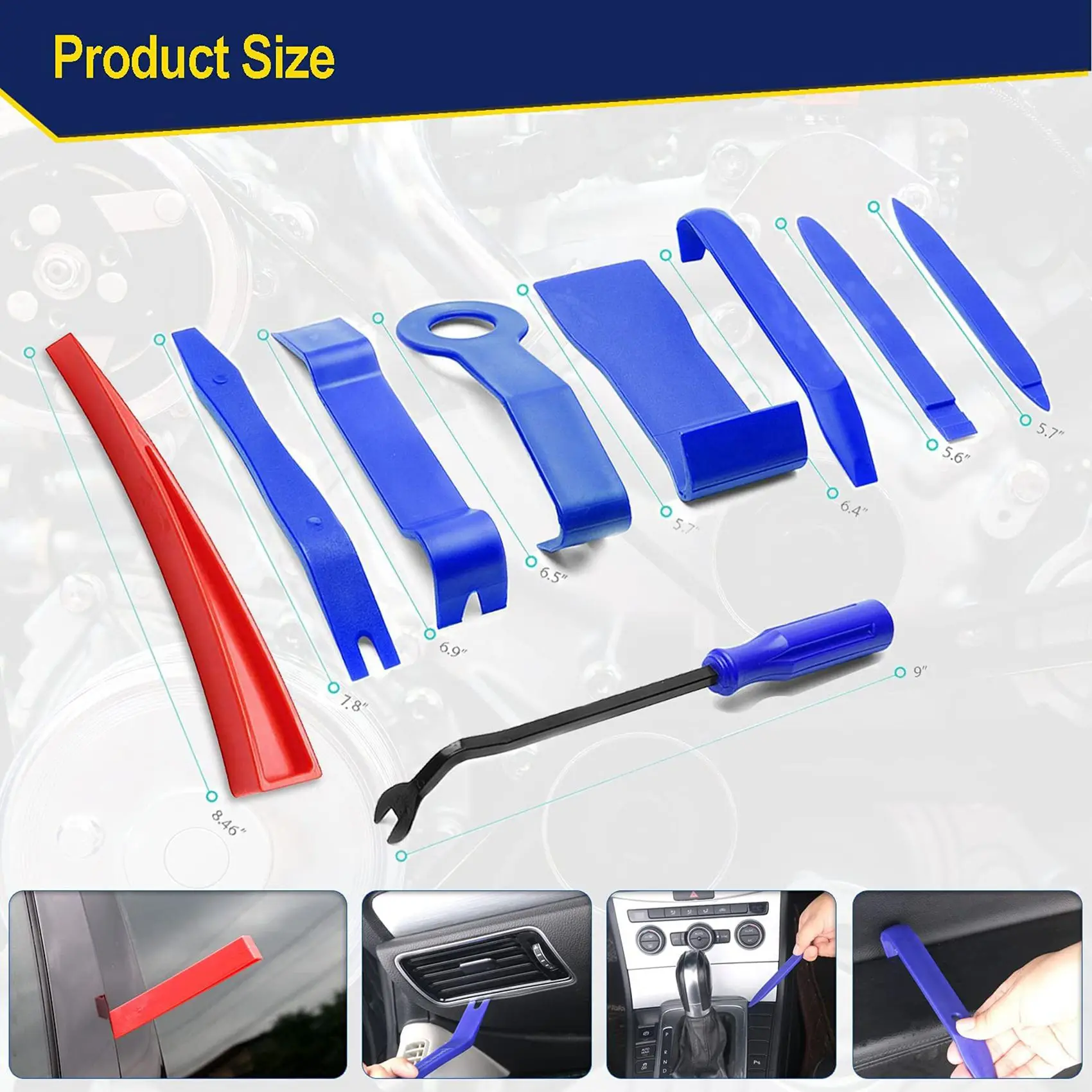 18Pcs Car Tool Kit Easy Entry Long Reach Grabber Air Wedge Bag Auto Trim Removal Tool Essential Emergency Lockout Set