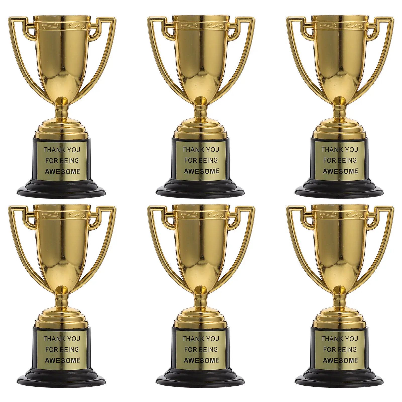 6 Pcs Trophy Home School Trophies Mini Award Gold Plastic Medals for Awards and Sports Funny