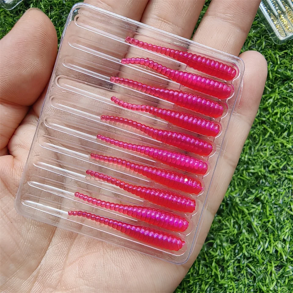 MUKUN Neuer Weichköder 10 Stück Silikonköder 35mm 0,3g Gerader Schwanz Pin Swimbait Wobbler Wurm für Bass Karpfen Rockfishing Angelzubehör – Detail 6