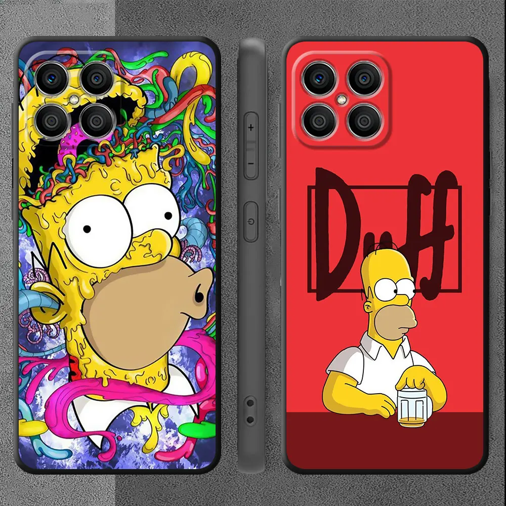 Case For Huawei Honor X8 8X X9a X7 X6a X6 90 Pro 70 Lite P50 P20 Lite P40 P30 X8a P60 Shell Phone Cover Cartoon Hot Simpsons